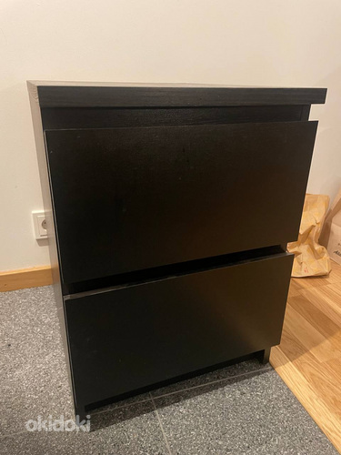 Ikea MALM kummut 2 sahtliga, must-pruun, 40x55 cm 2 tk