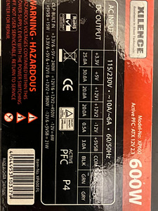 Toiteplokk XILENCE ASE PSU ATX2.3 600W/XN053 (3 foto / 4)