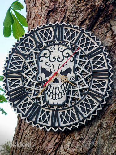 Unikaalne Eukalüptist Seinakell "Skull-Time" | 35cm (foto #2)
