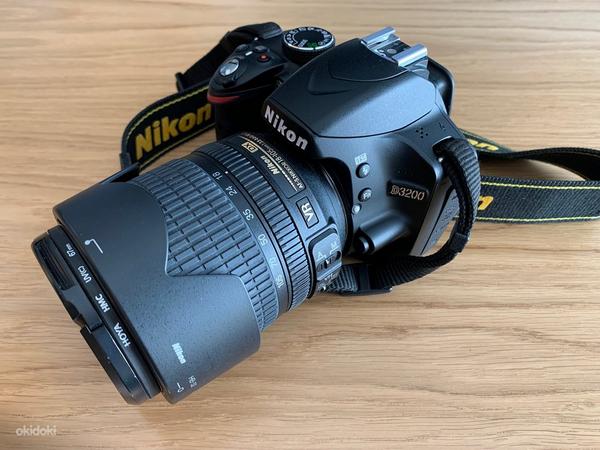 Peegelkaamera Nikon D3200+objektiiv+kott+laadija+32gbmälu (foto #2)