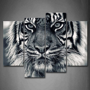 Seinapilt Tiiger/ UUS/ 4 osa/ must-valge/ suur/ kodu/ kontor (1 foto / 9)