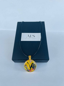 Käsitsi valmistatud medaljon, teostatud fluid art tehnikas. (6 foto / 10)