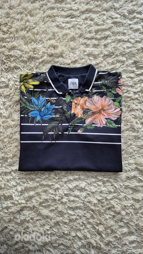 Zara tumesinine mustriga polo - M