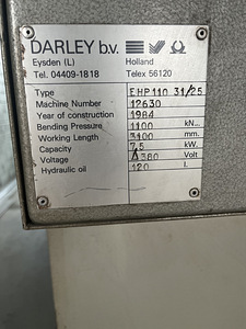 Painutusmasin Darley EHP 110 31/25 (2 foto / 3)