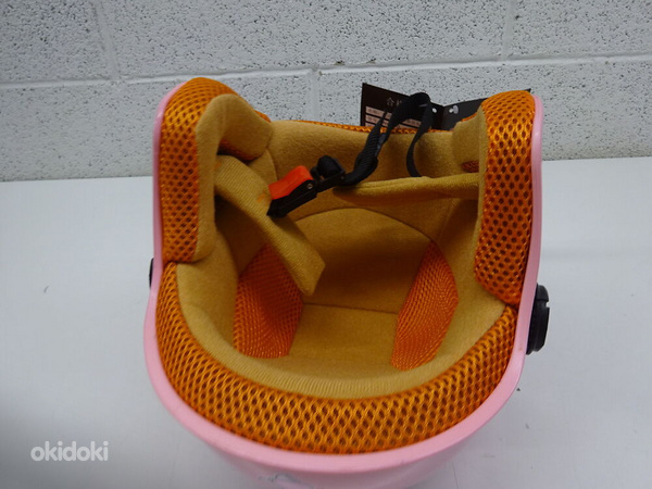 Детский мотоциклетный шлем для девочек розовый зайка (фото #4)