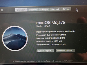 MacBook pro 13, 8/256 2014 (6 foto / 6)