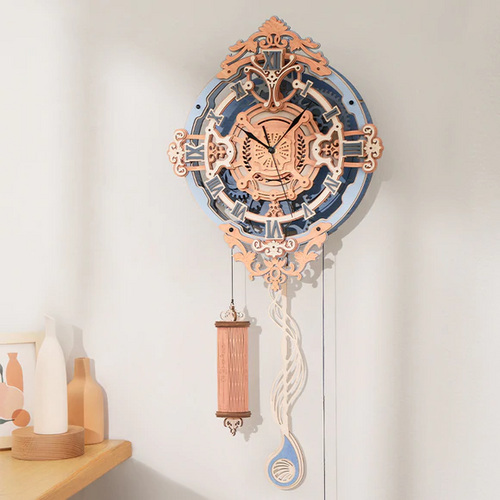 ROKR Romantic Note Wall Clock Mechanical Gear 3D
