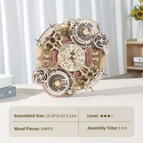 ROKR Zodiac Wall Clock Mechanical Time Art Engine