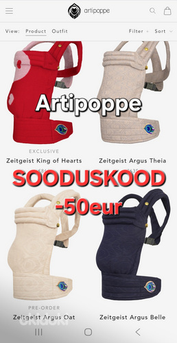 Artipoppe sooduskood -50eur