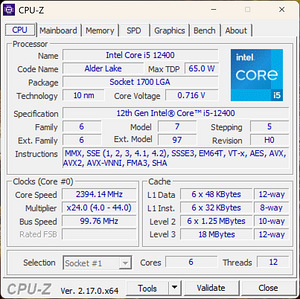 Intel® Core™ i5-12400 (2 фото из 3)