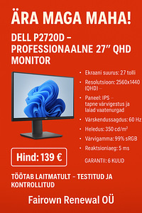 DELL P2720D – PROFESSIONAALNE 27” QHD MONITOR (1 foto / 5)