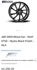 ABT DR19 Wheel Set - 19x9" ET50 - Mystic Black Finish (3 foto / 5)