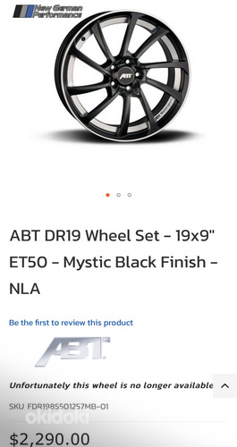 ABT DR19 Wheel Set - 19x9" ET50 - Mystic Black Finish (foto #3)