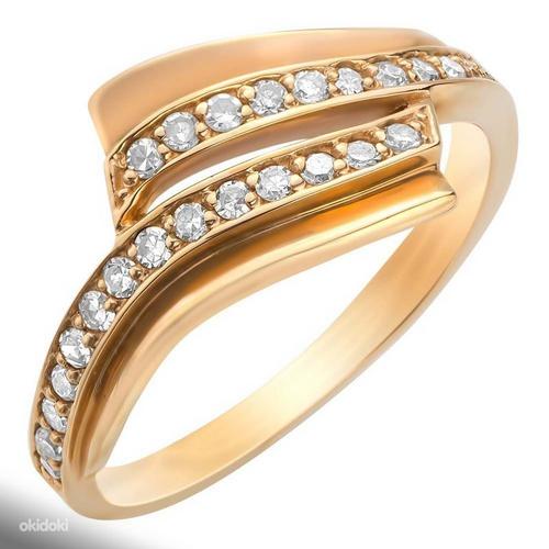 Новое золотое кольцо с 28 бриллиантами 17,0 проба 585 (фото #1)