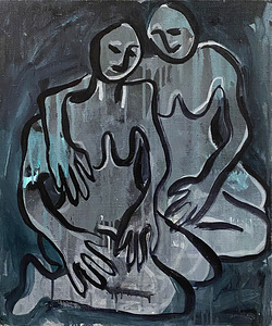 Monokroomne abstraktne maal – 60×50 cm (1 foto / 2)