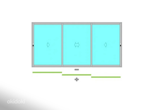 Bīdāmā balkona lodžija no aukstā alumīnija 3 m