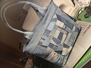 Denim Mosaic: Artisan Tote – One-of-a-Kind Sustainable Handb (2 foto / 10)