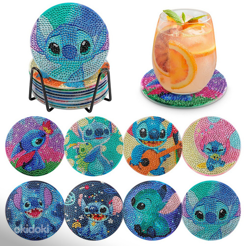 Набор для алмазной вышивки Stitch - подставки для чашек 8 шт.