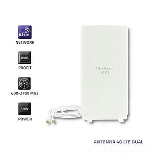 Qoltec 4G LTE DUAL antenn kahe SMA pistikuga 30dBi (1 foto / 4)