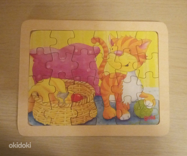 Детский пазл с котом деревянный