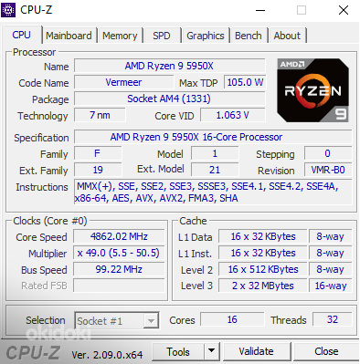 AMD Ryzen 5950x AM4 (foto #1)