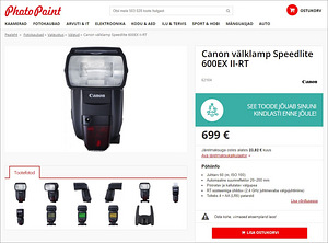 Canon Speedlite 600EX II-RT välklamp (uus) (5 foto / 5)