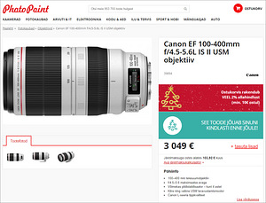 Canon EF 100-400mm f/4.5-5.6L IS II USM objektiiv (uus) (10 foto / 10)