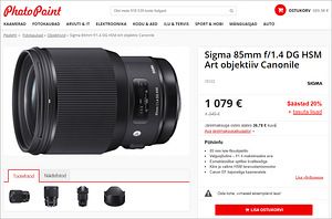 Sigma 85mm f/1.4 DG HSM Art objektiiv (Canon EF) objektiiv (9 foto / 9)