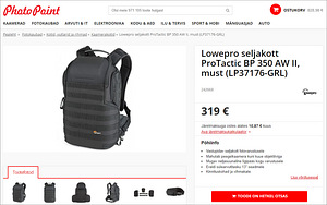 Lowepro Protactic BP 350 AW II kaamerakott (6 foto / 10)