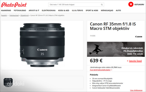 Canon RF 35mm f/1.8 IS Macro STM objektiiv (foto #10)