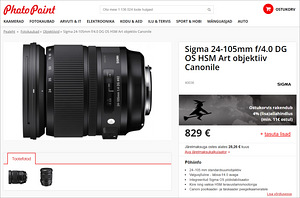Sigma 24-105mm f/4 DG OS HSM Art (Canon EF) objektiiv (10 foto / 10)