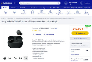 Sony WF-1000XM5 Black kõrvaklapid (4 foto / 4)