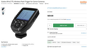 Godox XProC TTL Wireless Flash Trigger (Canon) välgupäästik (4 foto / 5)