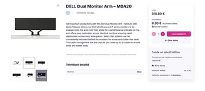 DELL Dual Monitor Arm – MDA20 кронштейн для двух мониторов (10 фото из 10)