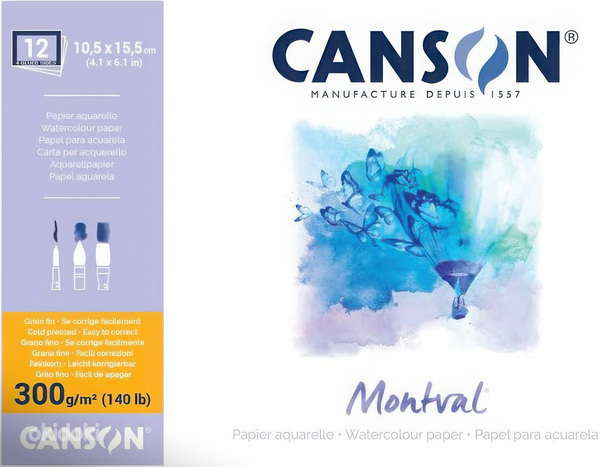 Акварельная бумага Canson Montval - 12 листов
