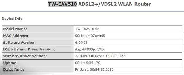 ADSL2 + / VDSL МОДЕМ / WIFI МАРШРУТИЗАТОР TELEWELL TW-EAV510 V2 (фото #2)