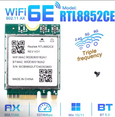 Wi-Fi 6E card adapter M.2 + Bluetooth
