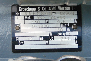 Elektrimootor 230 V, 0-1400 p/min (1 foto / 3)