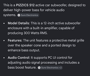 Subwoofer Pizzics S12 300W (3 foto / 4)