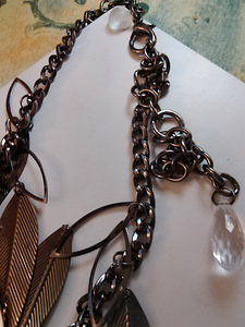 Vintage kaulakoru koboltti ja isoja muovi Helmiä (4 valokuva sivusta 5)