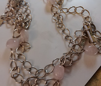 Snö kaula koru ruusu kvartsi jalokivillä