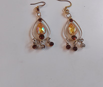 Kristalli lasi helmi korvakorut vintage