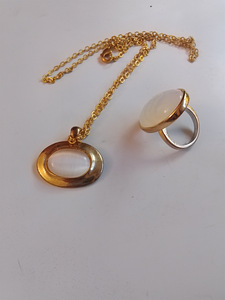 Juhla koru setti sormus ja kaula koru (2 valokuva sivusta 4)