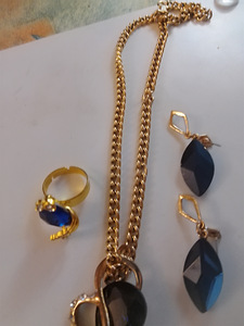 Juhla koru setti sininen kristalli lasi helmillä ja lasi hel (2 valokuva sivusta 4)