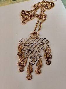 Pronssi kaulakoru vintage amuletti (3 valokuva sivusta 3)