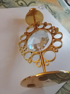 Kristalli lasi helmi kynttilä jalka kullan värinen (3 valokuva sivusta 4)