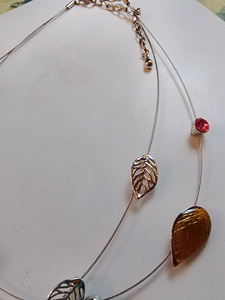 Vintage kaulakoru kristalli lasi lehdet (1 valokuva sivusta 4)