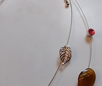 Vintage kaulakoru kristalli lasi lehdet