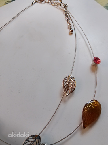 Vintage kaulakoru kristalli lasi lehdet