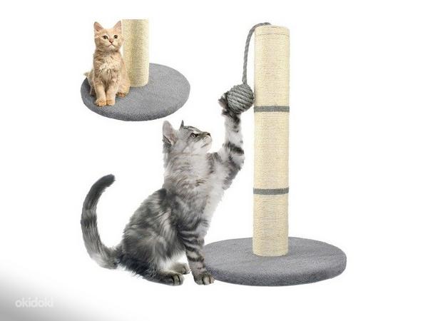 Столб - когтеточка для кота с игрушкой 45 см серый (P7932) (фото #5)